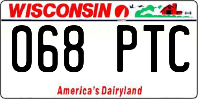 WI license plate 068PTC