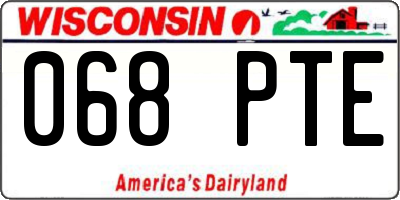 WI license plate 068PTE