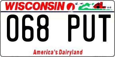 WI license plate 068PUT