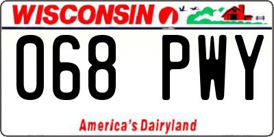 WI license plate 068PWY