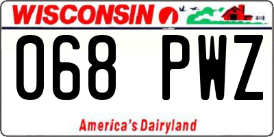 WI license plate 068PWZ