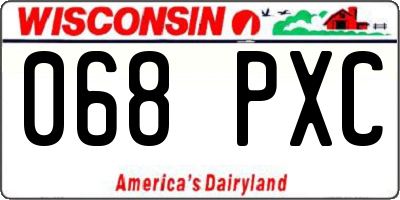 WI license plate 068PXC