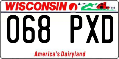 WI license plate 068PXD