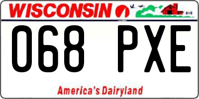 WI license plate 068PXE