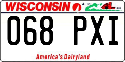 WI license plate 068PXI