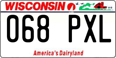 WI license plate 068PXL