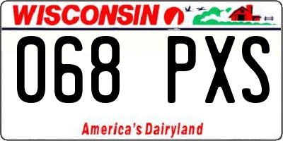 WI license plate 068PXS
