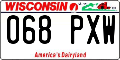 WI license plate 068PXW