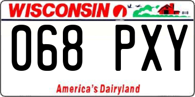 WI license plate 068PXY