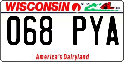WI license plate 068PYA