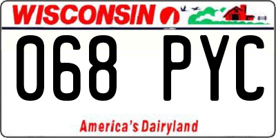 WI license plate 068PYC
