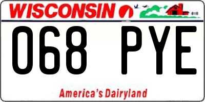 WI license plate 068PYE