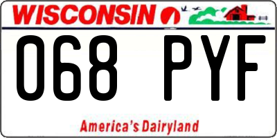 WI license plate 068PYF