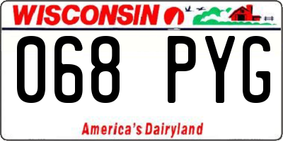 WI license plate 068PYG