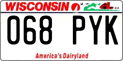 WI license plate 068PYK