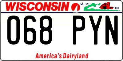 WI license plate 068PYN