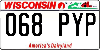 WI license plate 068PYP