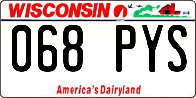 WI license plate 068PYS