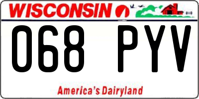 WI license plate 068PYV