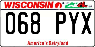 WI license plate 068PYX