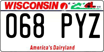 WI license plate 068PYZ