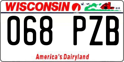 WI license plate 068PZB