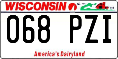 WI license plate 068PZI