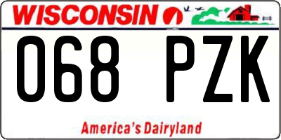 WI license plate 068PZK