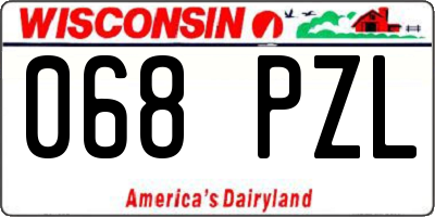 WI license plate 068PZL