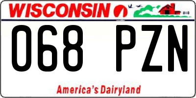 WI license plate 068PZN