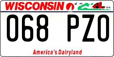 WI license plate 068PZO