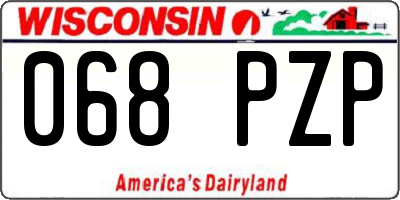 WI license plate 068PZP