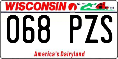 WI license plate 068PZS
