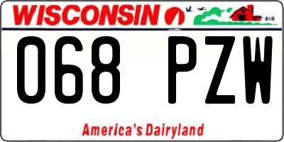 WI license plate 068PZW