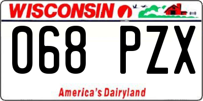 WI license plate 068PZX