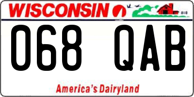 WI license plate 068QAB