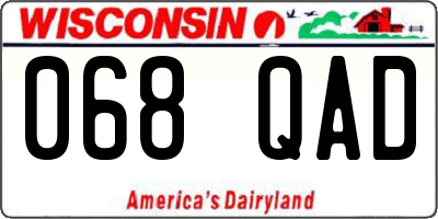WI license plate 068QAD