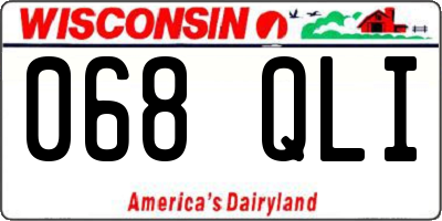 WI license plate 068QLI