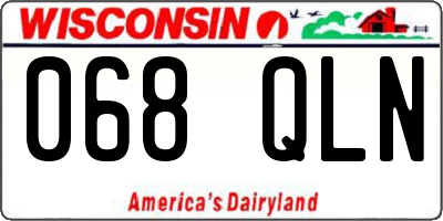WI license plate 068QLN