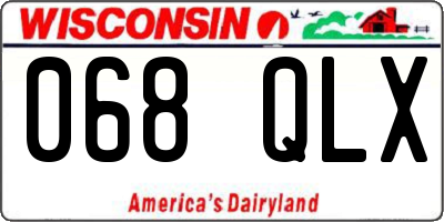WI license plate 068QLX