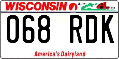 WI license plate 068RDK