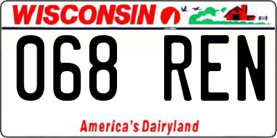 WI license plate 068REN