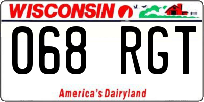 WI license plate 068RGT