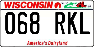 WI license plate 068RKL