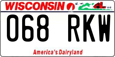 WI license plate 068RKW