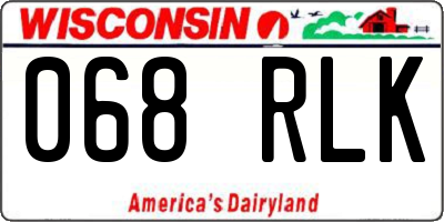 WI license plate 068RLK