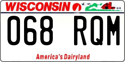 WI license plate 068RQM