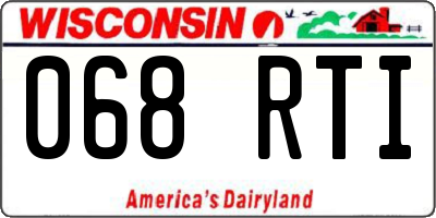 WI license plate 068RTI