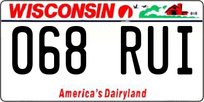 WI license plate 068RUI