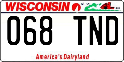 WI license plate 068TND